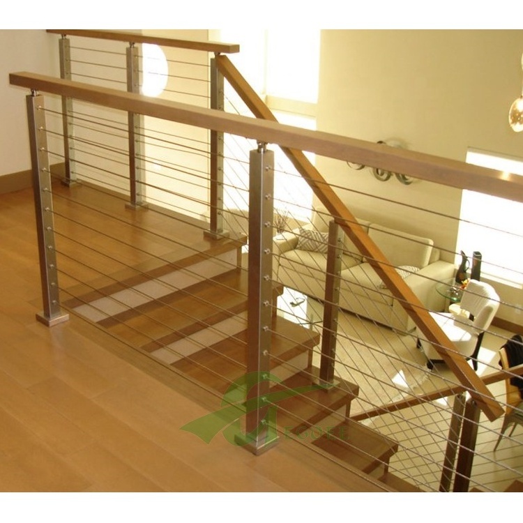 High Quality 316 Stainless Steel Brushed Wire Cable Balustrade/railing System/safety Cable Fence