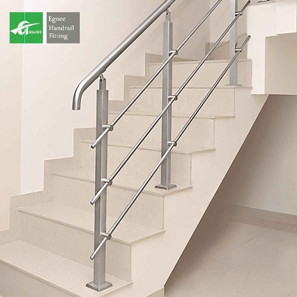 304 Stainless steel  pipe stair balustrade handrail for outdoor steps staircase railing  design  price per meter