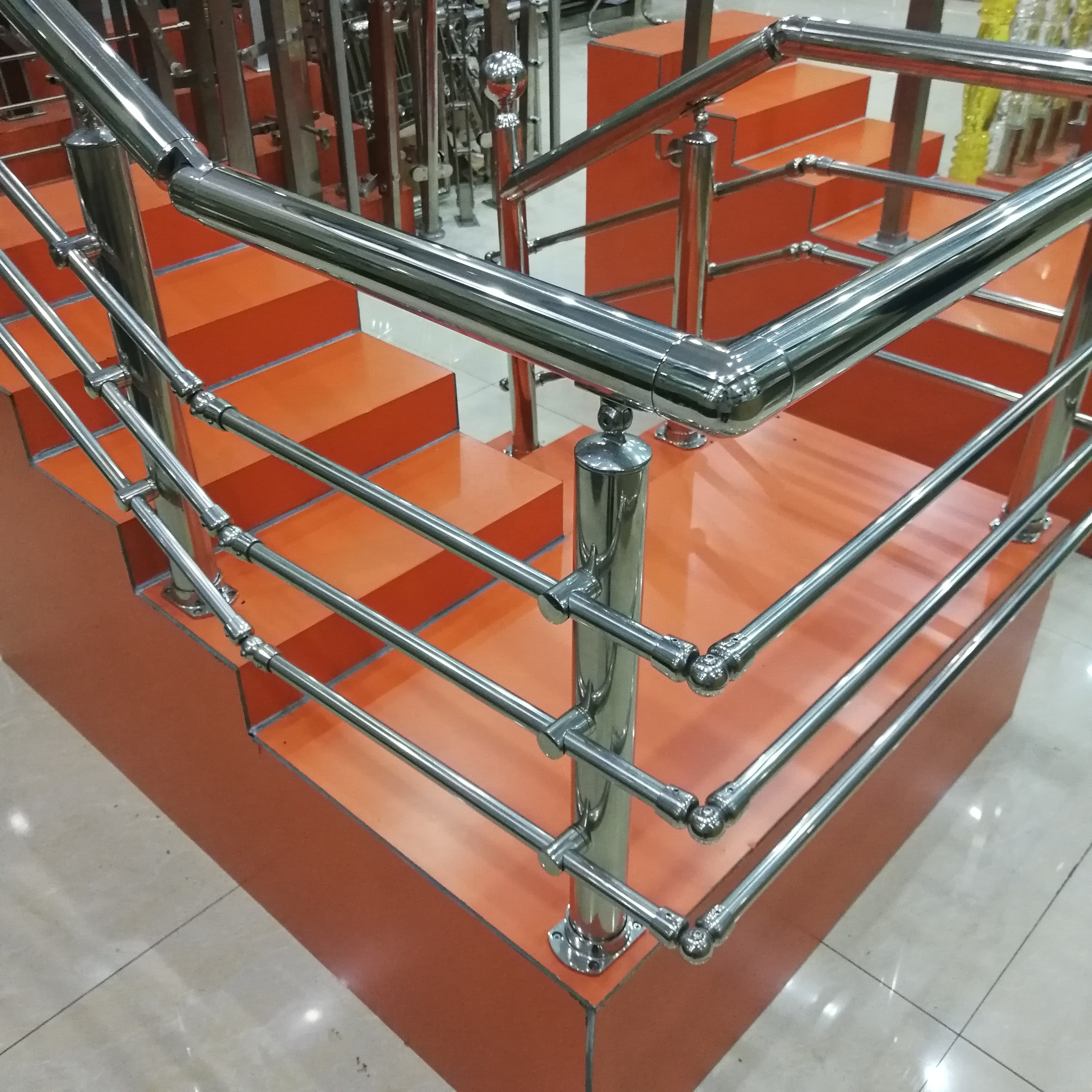 Floor mounting and high technology Portable steps with stair handrail/ stainless steel 304 terrace design/ swimming pool railing