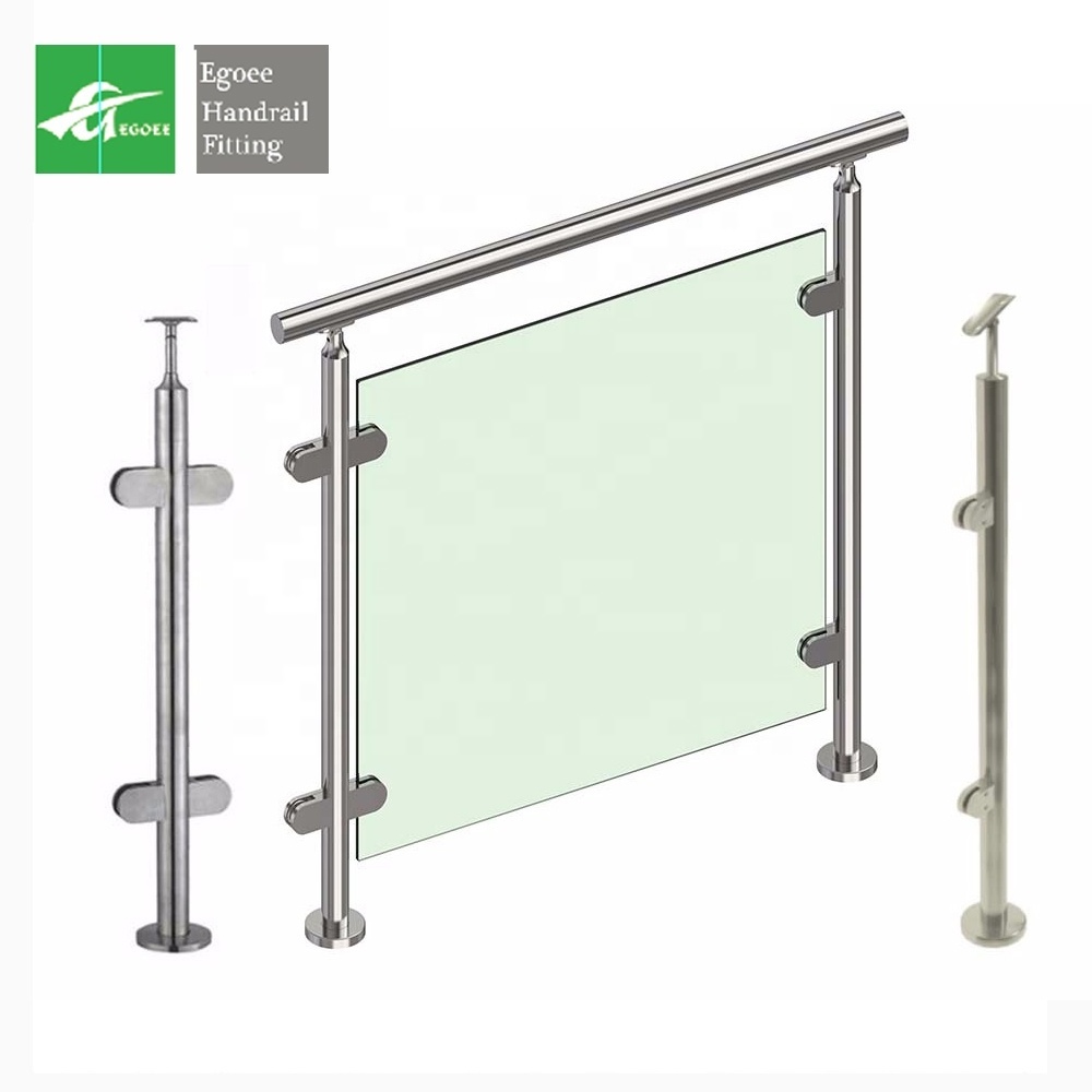 Modern design high quality stainless steel staircase handrail design decoration ss316 304 glass cable railing post