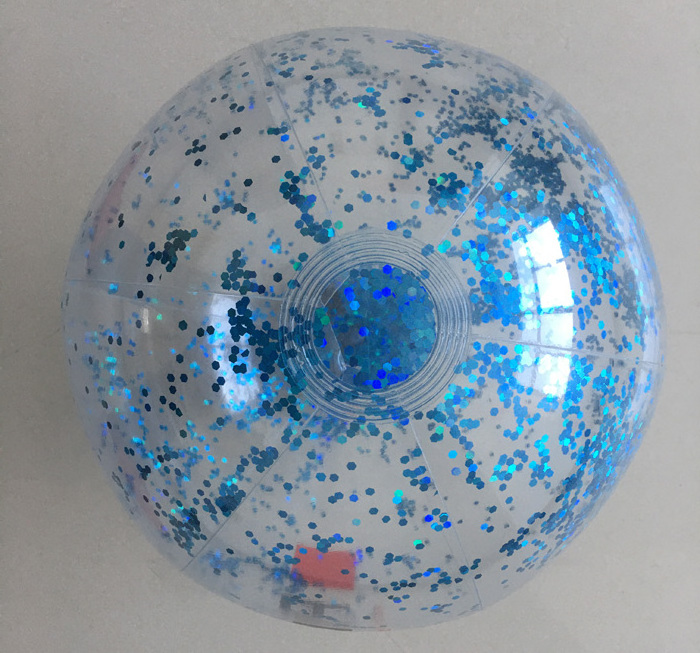 Promotional Pvc Custom Inflatable beach ball with glitters inside sequins glitter inflatable Water Ball