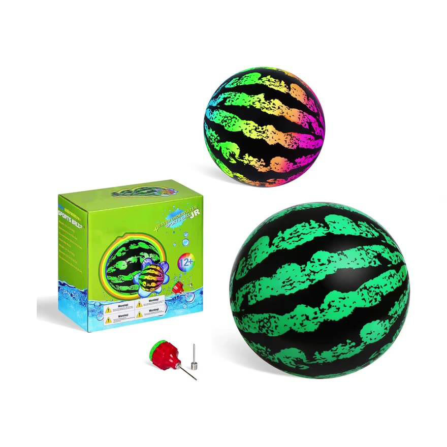 Custom logo PVC inflatable ball swimming pool toy 9 inch Watermelon Beach Ball Inflatable Water Ball filled with water