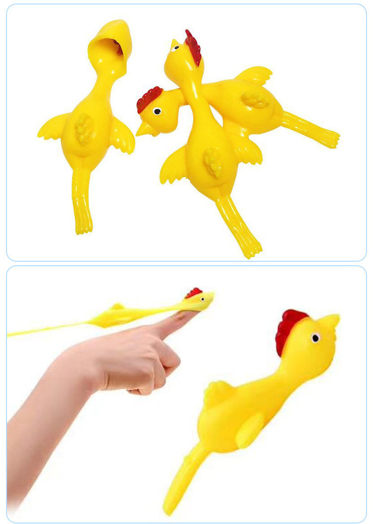 Stretchy Funny Rubber Chickens Slingshot Party Activity for Children , Chicken Flying Gifts for Kids Adults