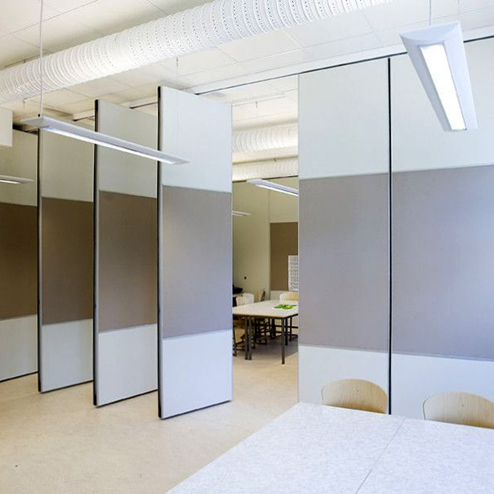 Soundproof folding partition and sliding walls operable movable door for office to divide the room