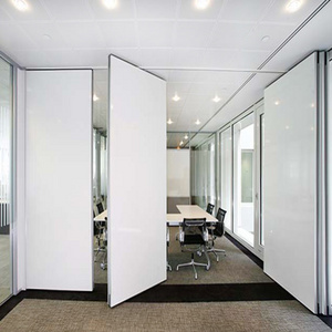 Soundproof folding partition and sliding walls operable movable door for office to divide the room