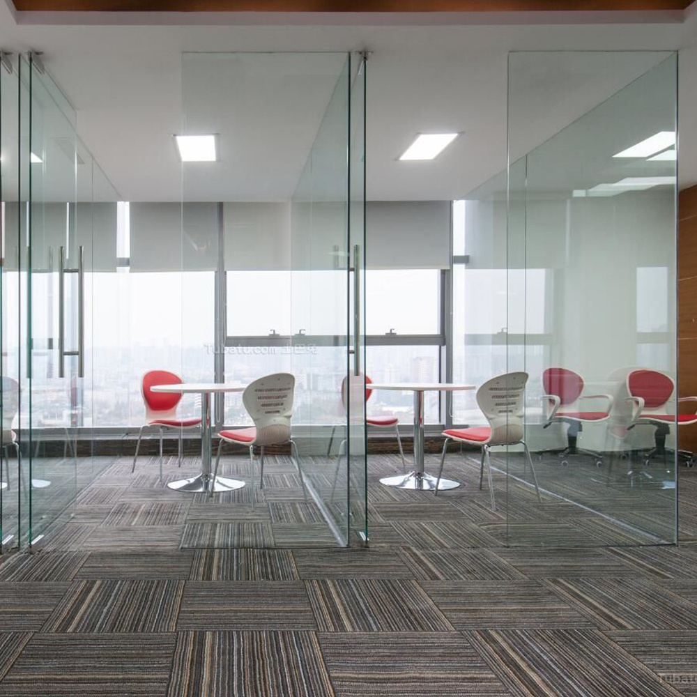 High quality anodized office glass partition with flush door design double glazed