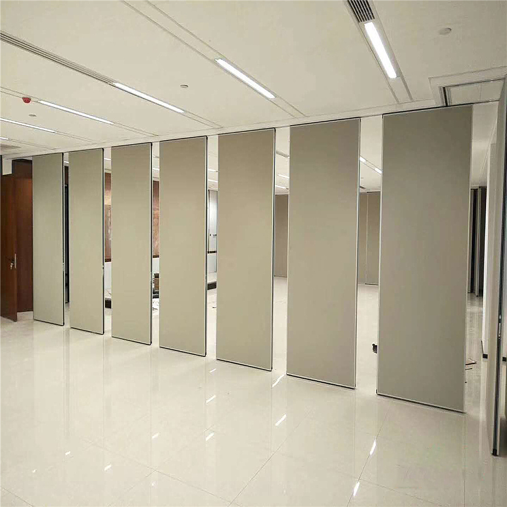 Hotel customizable finishes temporary mobile divider aluminum frame sliding folding wooden acoustic movable wall partitioning