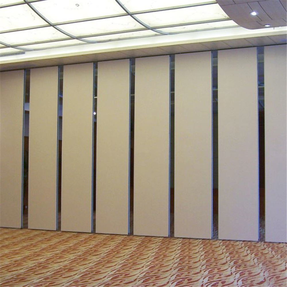 Hotel customizable finishes temporary mobile divider aluminum frame sliding folding wooden acoustic movable wall partitioning