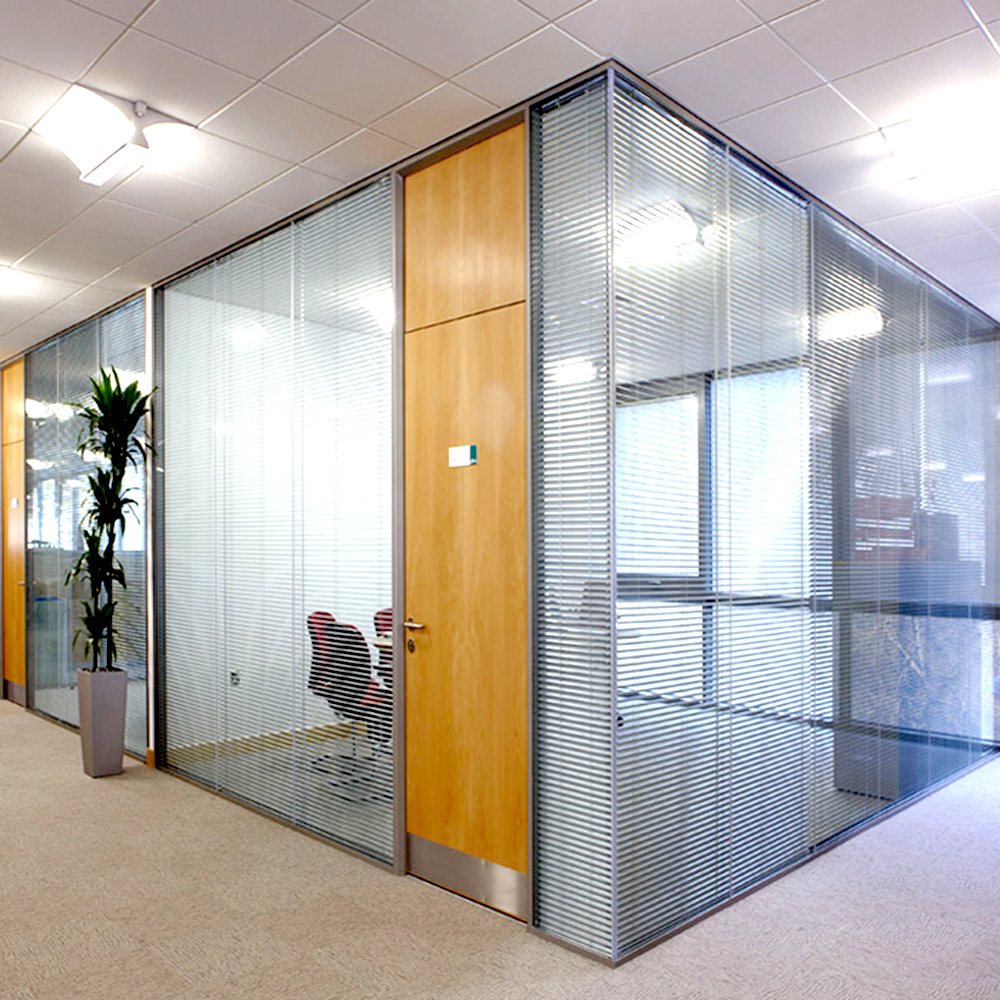 Latest design interior glass office partition wall used office partition wall