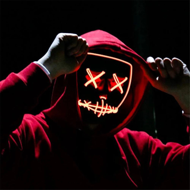 Cosmask LED Halloween Party  mascaras de terror Led battery Mask Neon Light Glow Horror Masks