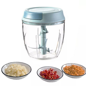 Multifunction Hand Pull Mini Manual Blender Vegetable Garlic Chopper 3 Blade Meat Garlic Grinder