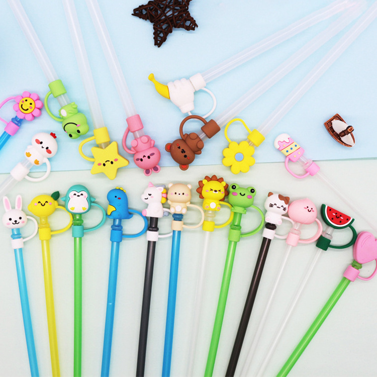 Flower Shape Silicone Straw Cover Topper Charms Spill Proof Straw Topper for Tumbers Wholesale