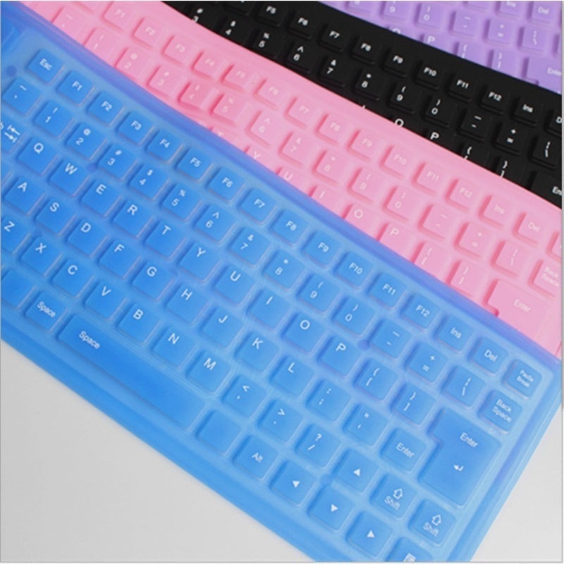 85 key and 109 key silicone digital mute wired folding waterproof soft and flexible usb azerty office keyboard for laptop