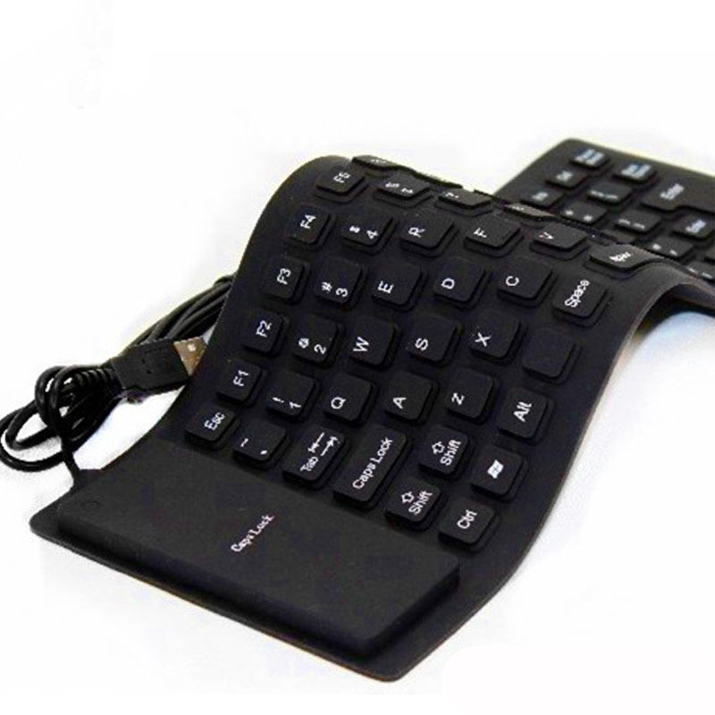 85 key and 109 key silicone digital mute wired folding waterproof soft and flexible usb azerty office keyboard for laptop