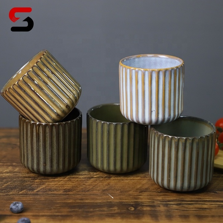 Egrand Handmade Custom Ceramic Cup Japanese Style Porcelain Hand Milk Jugs Household Tea Cup Coffee Mugs