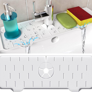 Eco friendly products 2024 kitchen silicone sink faucet mat for kitchen sink faucet mat silicone