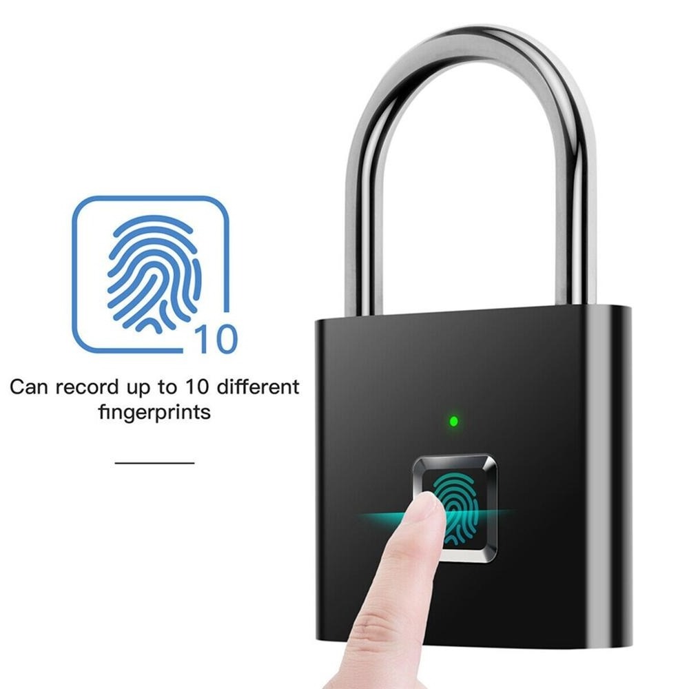 Waterproof Zinc USB Charging Fingerprint Lock Smart Padlock Door Lock Unlock Portable Anti-theft Fingerprint Lock