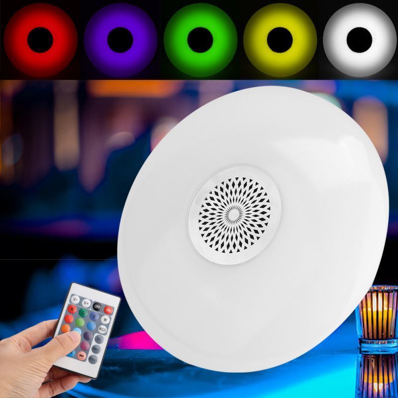 UFO LED Ceiling Light with Remote Control Music Bluetooth Speaker App Control Ceiling Lamp Warm/Cold White RGB Dimmable Color