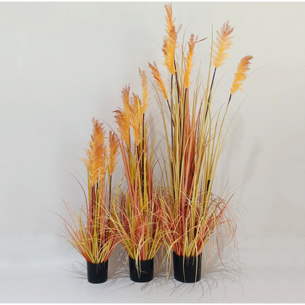 Hot Sale Home Decoration Greenery Plants Artificial Reed Flowers Tall Faux Plant Potted Faux Pampas Reed Grass for Wedding Decor