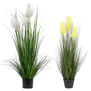 Hot Sale Home Decoration Greenery Plants Artificial Reed Flowers Tall Faux Plant Potted Faux Pampas Reed Grass for Wedding Decor