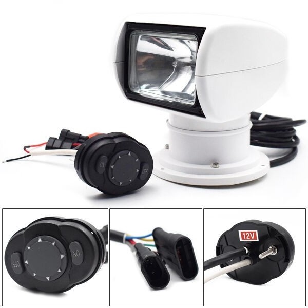 Halogen Marine Boat SUV RV White Remote Control Spotlight Searchlight ...