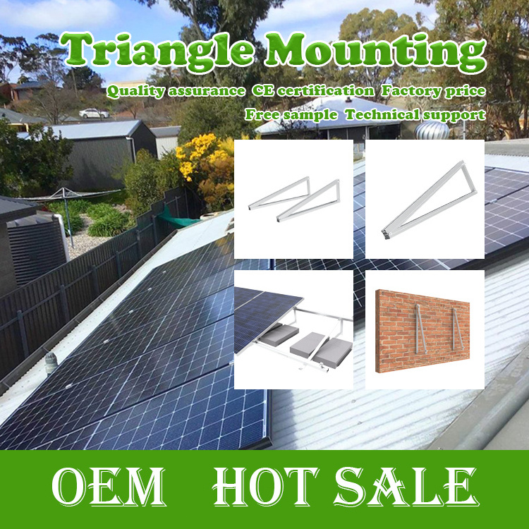 Triangle solar panel mounting structures for PV roof mounting system solar ballast mounting brackets