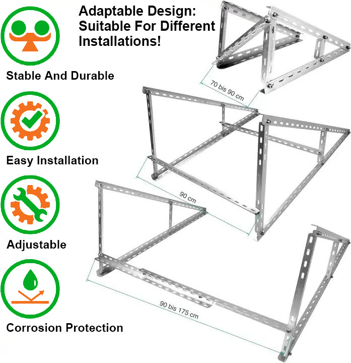 Adjustable Triangle Bracket Tilt Brackets for Solar Panel Mount Photovoltaic System Balcony  Bracket Triangle solar panel