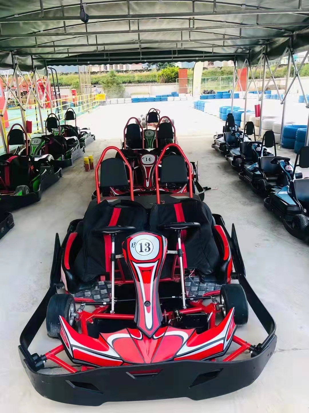 2024 Luxury amusement games racing karting cars double seats go karts