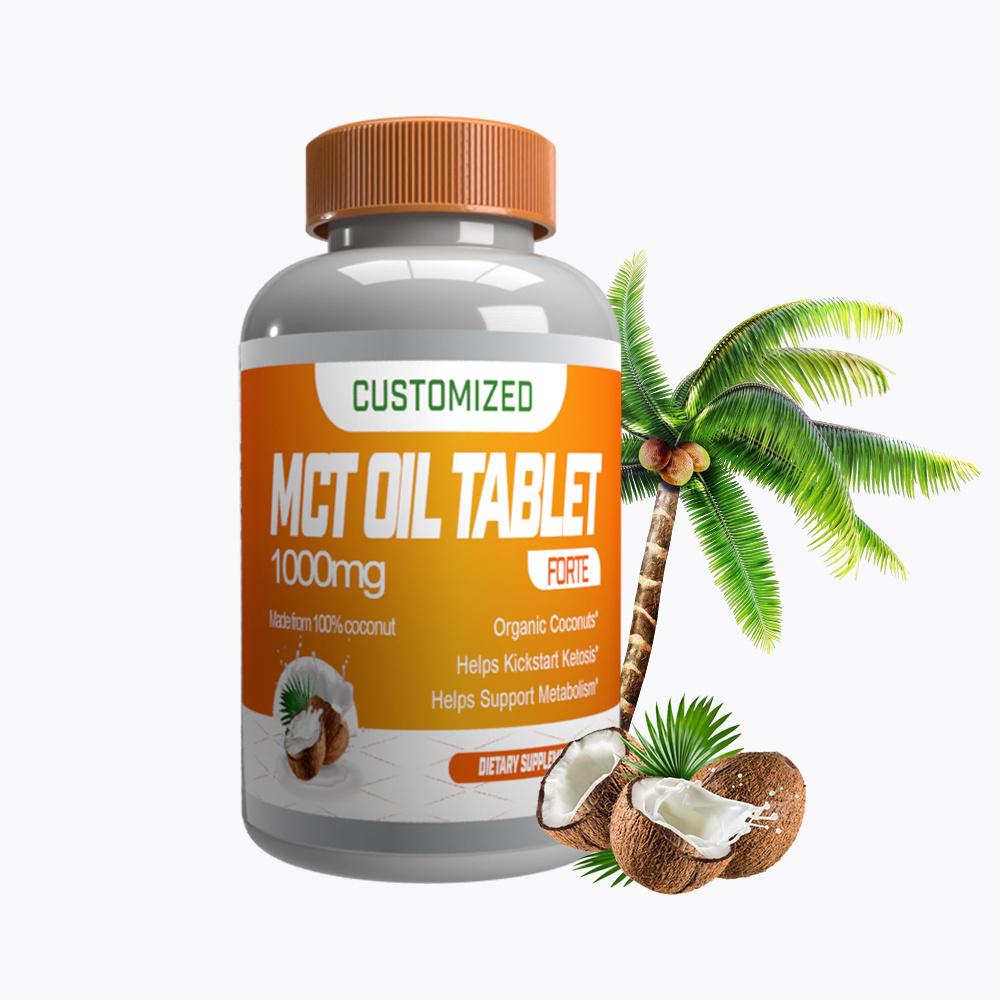 Natural Health Supplements Vegan Friendly Coconut Oil Ketogenic Diets Keto Pills 100% MCT Oil Tablets