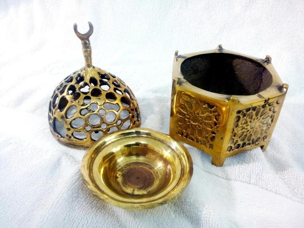 B217 Cast Brass Islamic Antique Reproduction Incense Burner