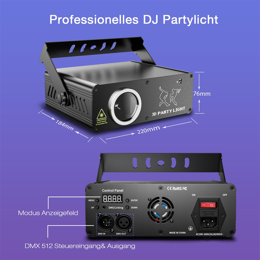 DMX 512 DJ Laser Party Lights For Night Club KTV Show Remote Control Beam Effect Scanlight Colour magic Disco Projector Lights