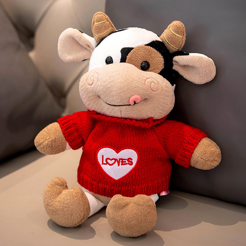 Custom Cute Cow Soft Stuffed Toys Plushies Spotted Cow Plush Doll  for Kids Children Valentine's Day Gifts Wholesale