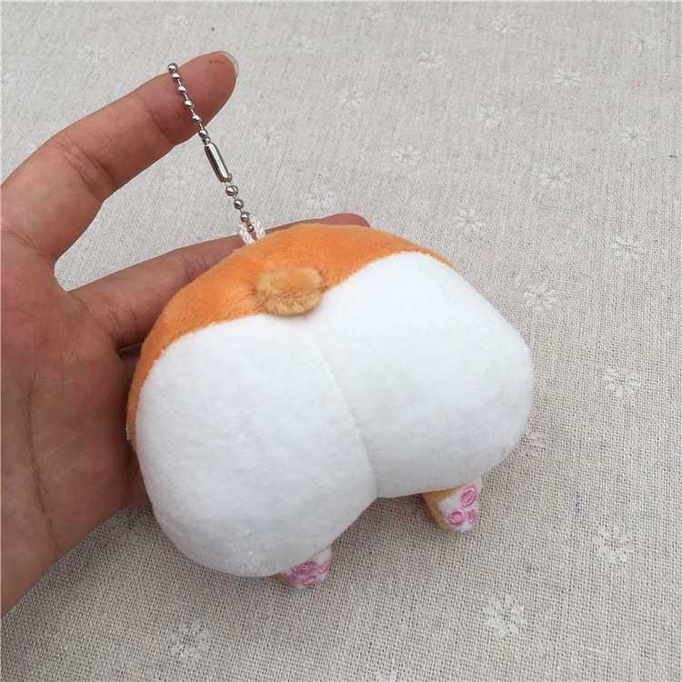 Promotion cartoon Stuffed Animals Corgi Plush Keychains toys Key Rings bag Car stuffed keychain plush corgi dog toys bag charms