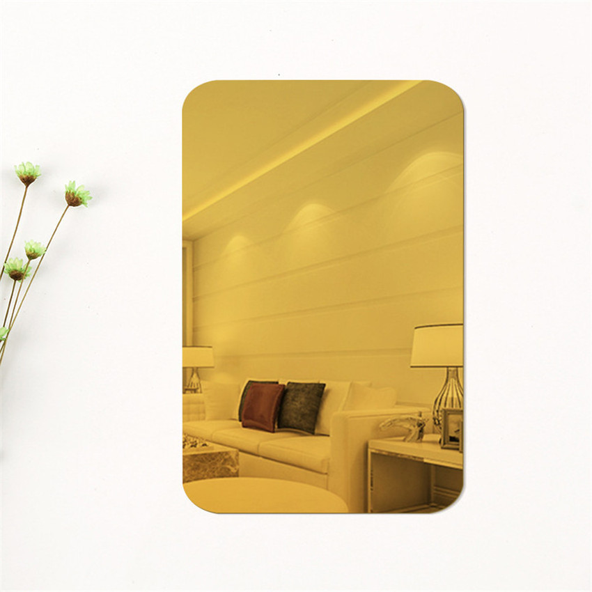 K1420 Oval rectangular acrylic bathroom mirror sticker living room bedroom home decoration wall mirror sticker