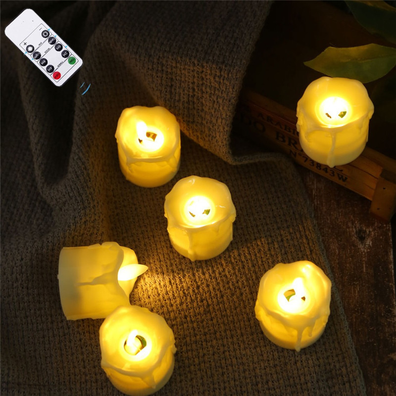 Pack of 6 or 12 Remote or Not Remote Flameless Battery Candles,Realistic and Bright Flickering Dancing Flame Tea lights