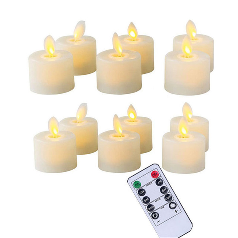 Pack of 6 or 12 Remote or Not Remote Flameless Battery Candles,Realistic and Bright Flickering Dancing Flame Tea lights