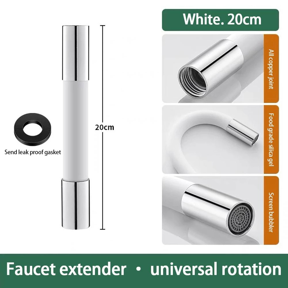 K1390 Faucet Lengthening Extender 360-Degree Rotating 20 / 30/ 50 cm Silicone Lengthening Faucet extension pipe