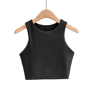 Summer Fashion Women Sexy Slim Top O-neck Sleeveless Double Nylon Ladies Tank Tops