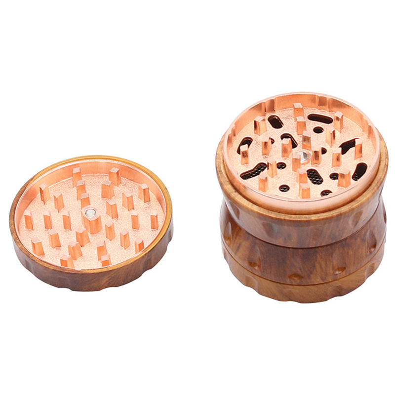 Hot Sale 63mm 4 Layers Wood Grinder Smoke Shop Wholesale Custom Metal Alloy Herb Grinder