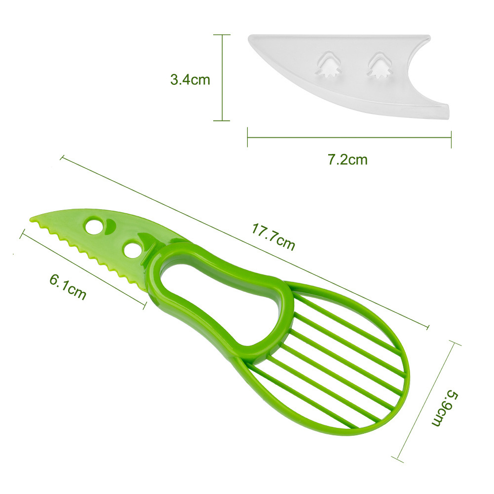 K665 Avocado Slicer 3 In 1 Shea Corer Butter Fruit Peeler Cutter Pulp Separator Plastic Knife Kitchen Vegetable Tools