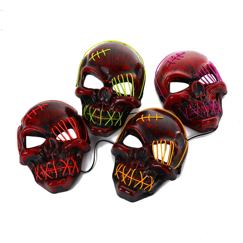 Halloween Party Scary LED Masks Carnival Rave Masquerade Light up Luminous EL wire Neon Full Face Purge Mask