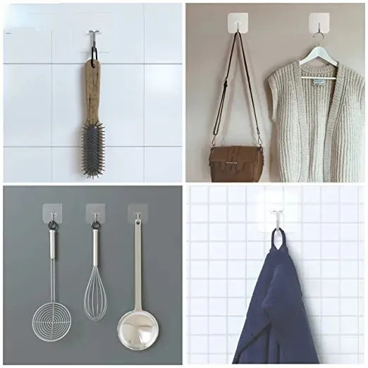 I-0067 Strong Transparent Suction Cup Sucker Hanger Self Adhesive Hook Wall Hooks for Kitchen Bathroom