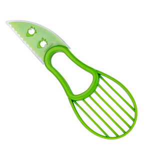 K665 Avocado Slicer 3 In 1 Shea Corer Butter Fruit Peeler Cutter Pulp Separator Plastic Knife Kitchen Vegetable Tools