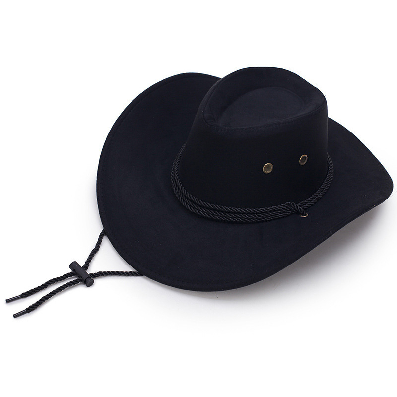 Fashion Adult/Kids  Western Sun Shield Unisex Cowboy Casual Artificial Leather Hat Wide Cowgirl Cowboy Hat