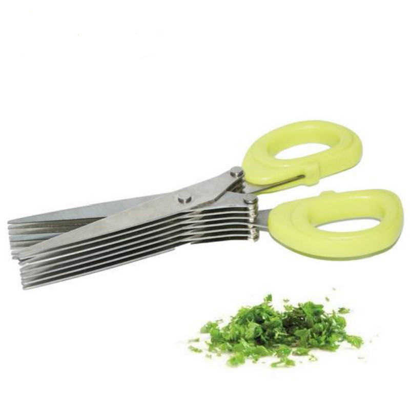 19cm Minced 5 Layers Multifunctional Kitchen scissors Shredded Chopped Scallion Cutter Herb Laver Spices Cook Tool