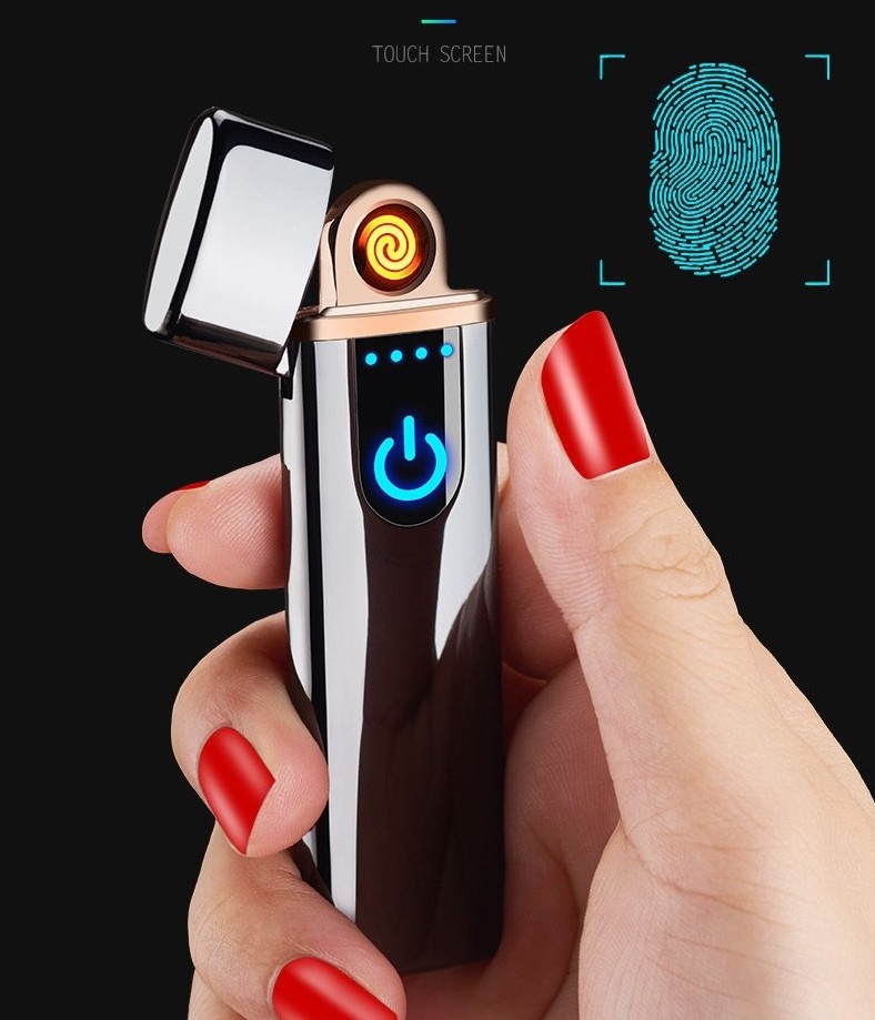 New thin touch screen electronic cigarette lighters usb charging lighter small rechargeable electric lighter windproof men M0283