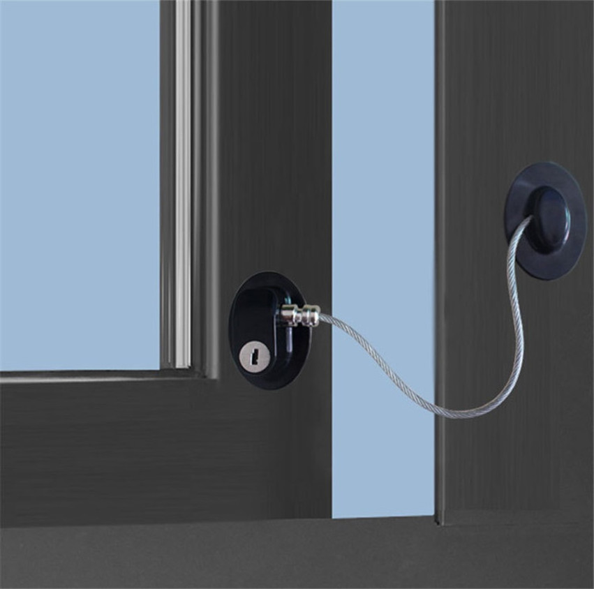 K1385  Window Refrigerator Opening Security Cable Door Lock For Kids Safety Protector Protection Baby Child Window Safety Lock