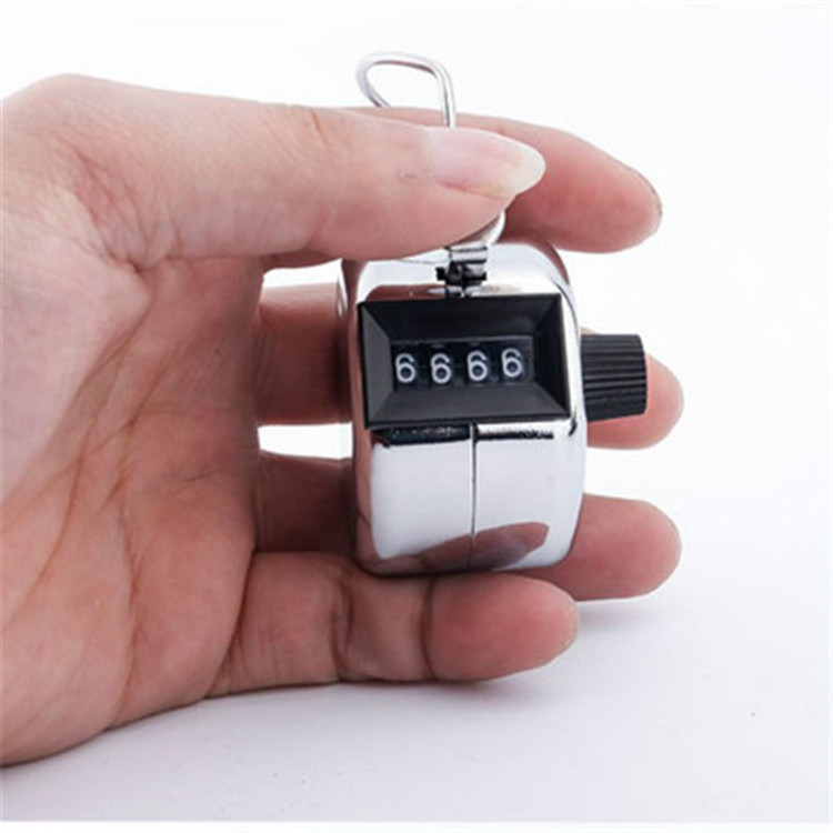 K1068 Four digit manual counter mechanical counting device by hand Mechanical clip new all metal manual counter