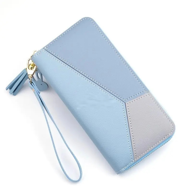 Women long Leather Zipper Purse girls Geometric patterns wallets Tassel Wallets Simple Card Holder Women Wallet J0088