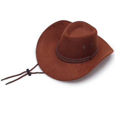 Fashion Adult/Kids  Western Sun Shield Unisex Cowboy Casual Artificial Leather Hat Wide Cowgirl Cowboy Hat